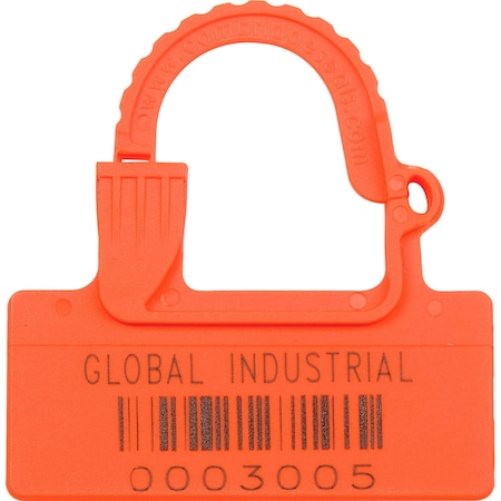 Global Industrial One Piece Padlock Seal, Orange, 100PK 670484OR